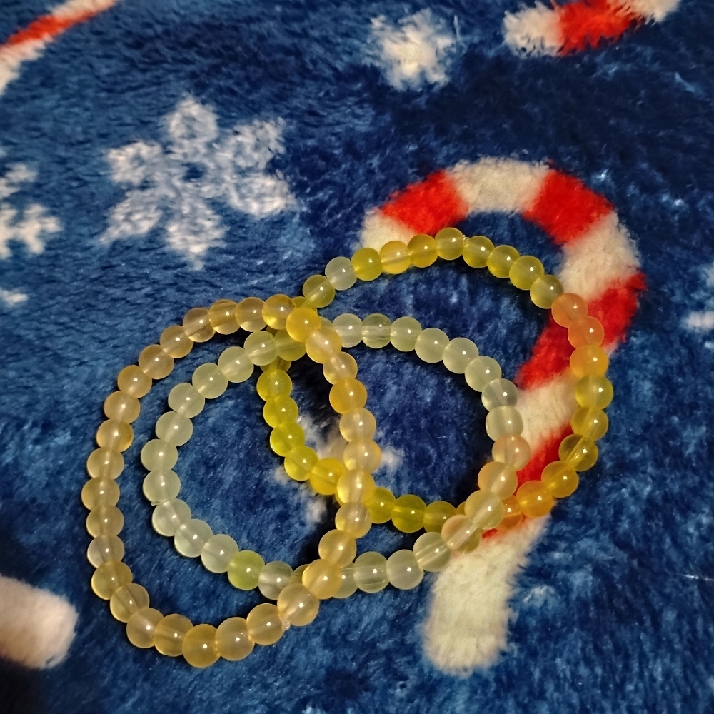 Handmade three piece pretty cute colorful fun happy yellow bracelet set